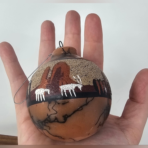 Indian Navajo Art Hand Made Clay Horse Hair Christmas Ornament By Elsie V Signed - Picture 11 of 11